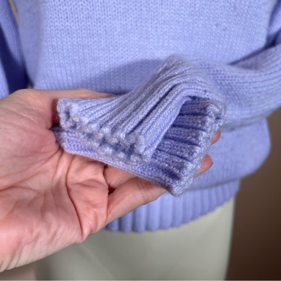 Vintage 70 80 Lavender Classic crew neck Long Sleeve Sweater Retro Barbicore - Picture 7 of 17